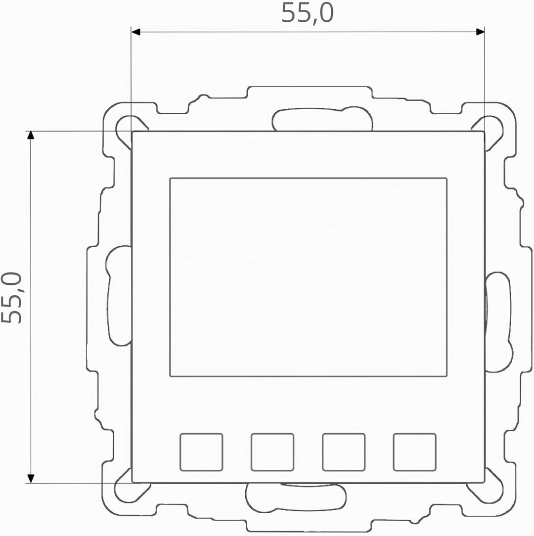 Halmburger digital Raumthermostat ERD55rg, grosses Display inkl. Busch Jäger Balance SI 1-Fach Rahme