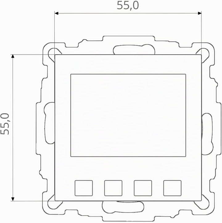 Halmburger digital Raumthermostat ERD55rg, grosses Display inkl. Busch Jäger Balance SI 1-Fach Rahme