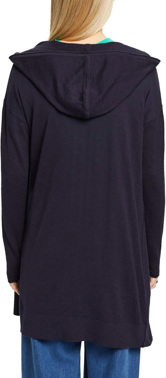 edc by Esprit Strickcardigan aus Reiner Baumwolle mit Kapuze XS 400/Navy, XS 400/Navy