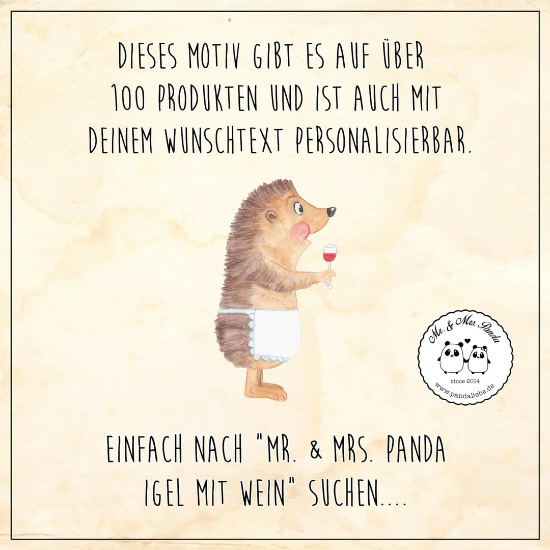 Mr. & Mrs. Panda Motiv WC Sitz Igel mit Wein - Geschenk, Toilette, Tiermotive, Klobrille, Geschenk W
