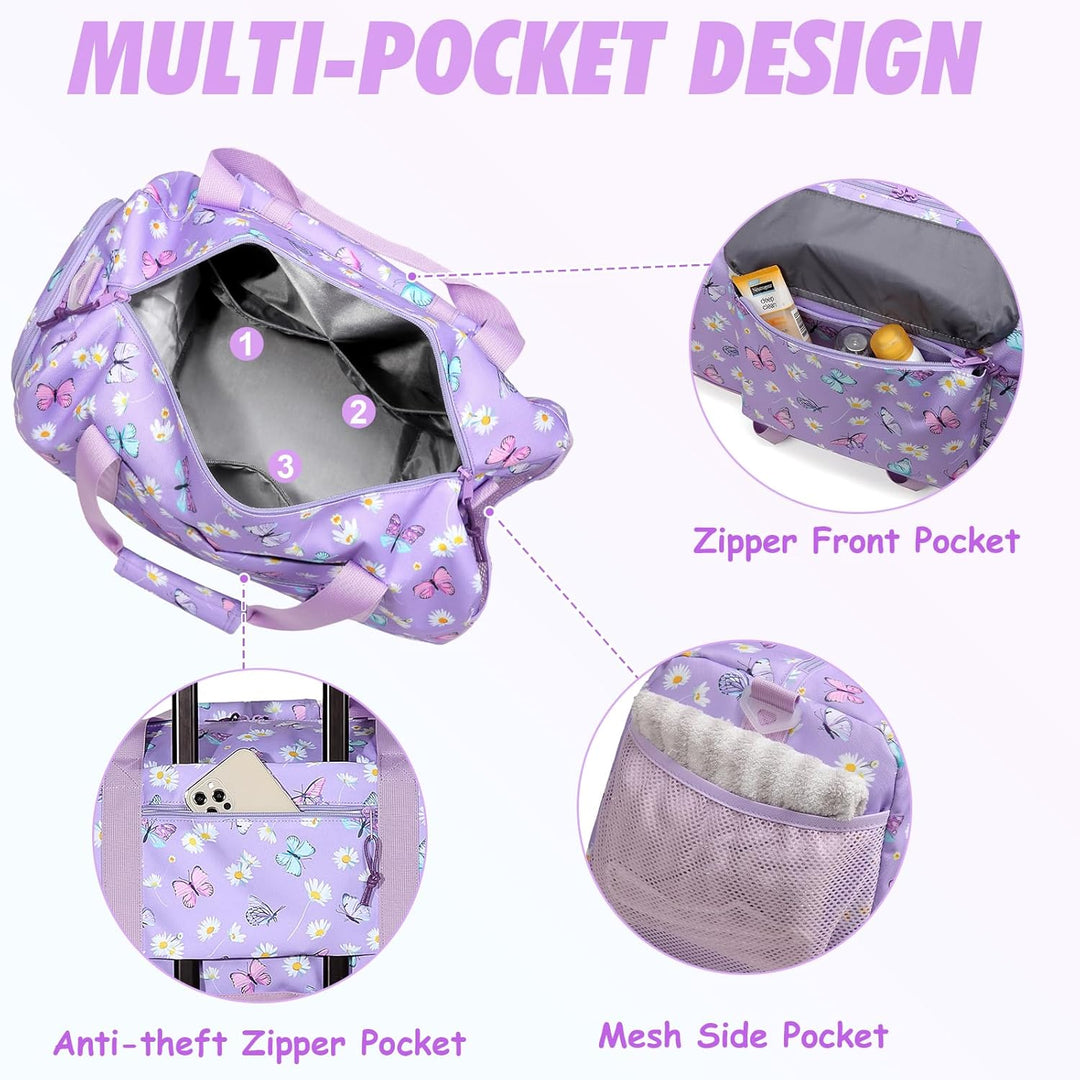 Kinder Reisetasche, Kasgo Duffle Bag für Kinder Jungen Mädchen Wasserabweisend Duffel Sport Carry On