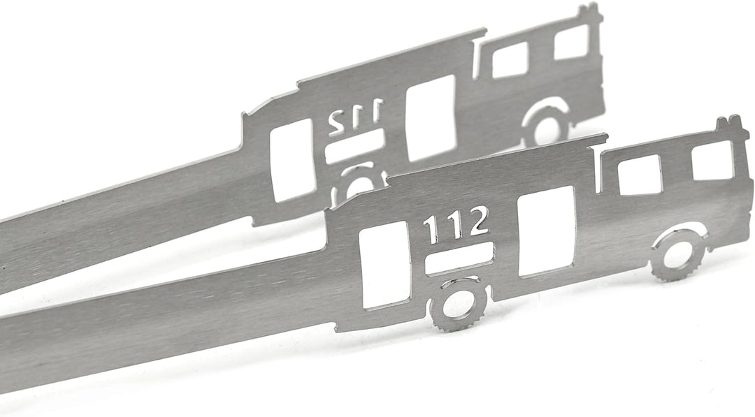Grillzange Motiv Feuerwehr 112, spülmaschinengeeignet, Geschenkidee, Männergeschenk, Feuerwehrauto,