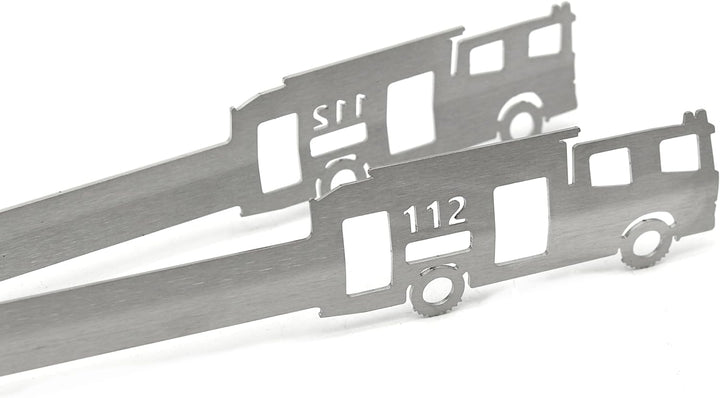 Grillzange Motiv Feuerwehr 112, spülmaschinengeeignet, Geschenkidee, Männergeschenk, Feuerwehrauto,