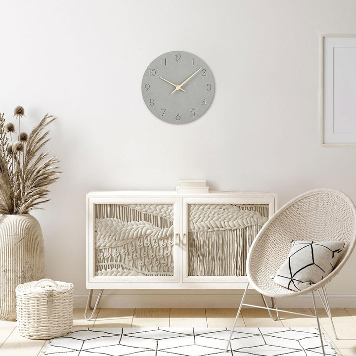Warminn MDF Holz Wanduhr Ohne TickgeräUsche Lautlos Modern 30cm Quarz Gross Batterie Betriebene Wand