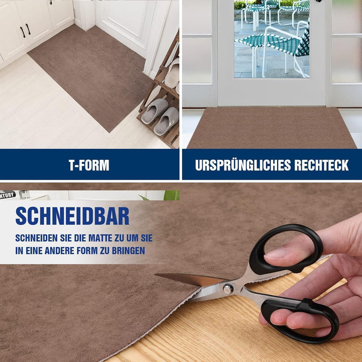 Schmutzfangmatte 60x90cm,Superdünn InnenFussmatte, Saugfähiges Rutschfester Teppich, strapazierfähig