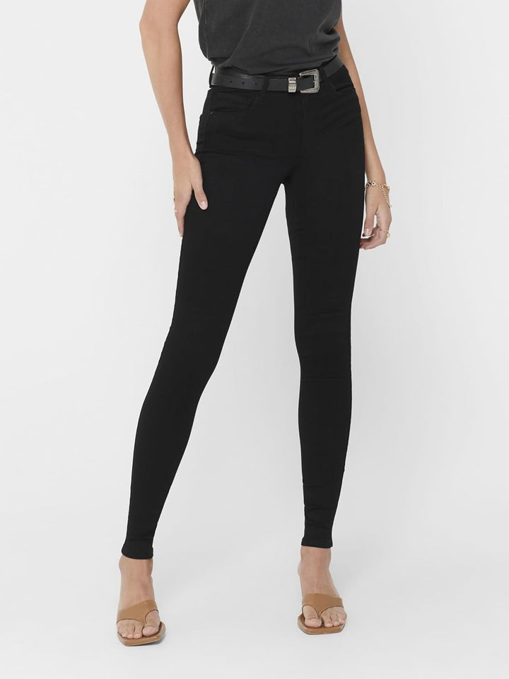 ONLY Women's Onlroyal Hw Sk Rock Coated PIM Noos Skinny Jeans M / 30L Schwarz (Schwarz), M / 30L Sch