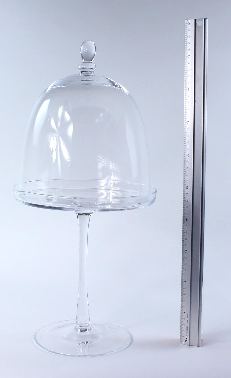 Sandra Rich Glasteller mit Fuss, inkl. Abdeckung Käseglocke Servierglocke Glassturz, 48 cm