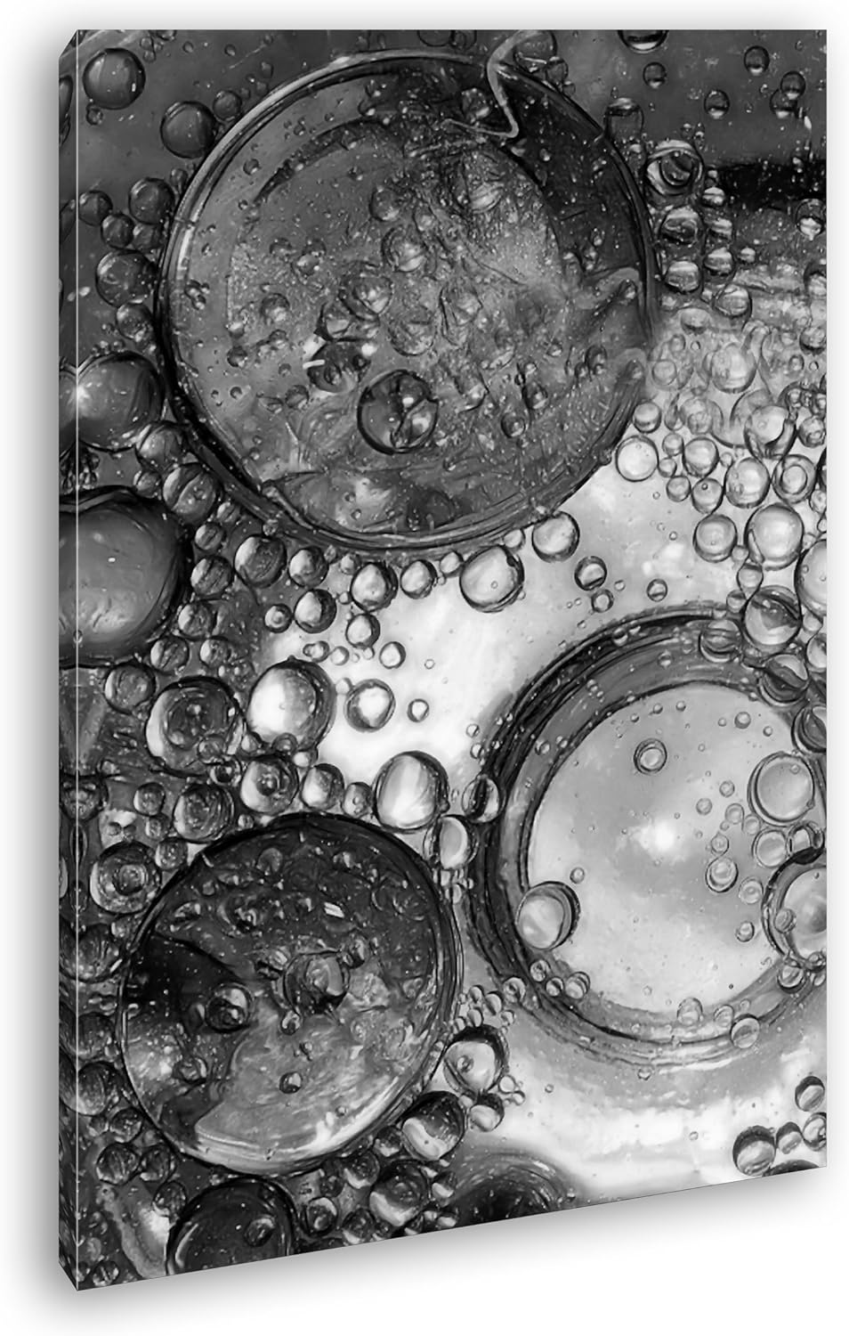deyoli fantastische grüne Wasserblasen Effekt: Schwarz/Weiss im Format: 80x60 als Leinwandbild, Moti