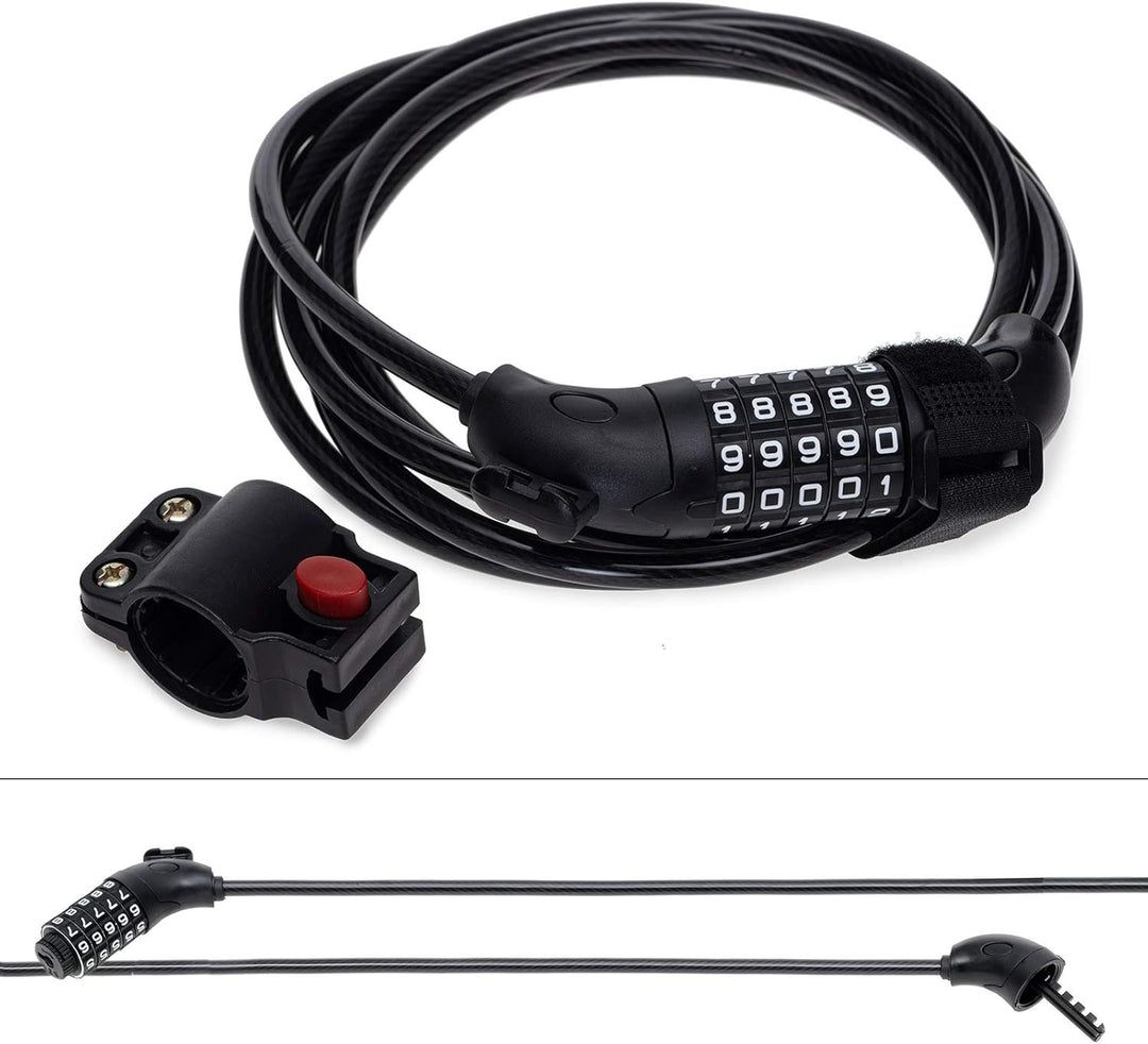 qeedo Bike Trailer Lock Fahrradanhänger Kabelschloss [2,5m x 8mm] Fahrradschloss