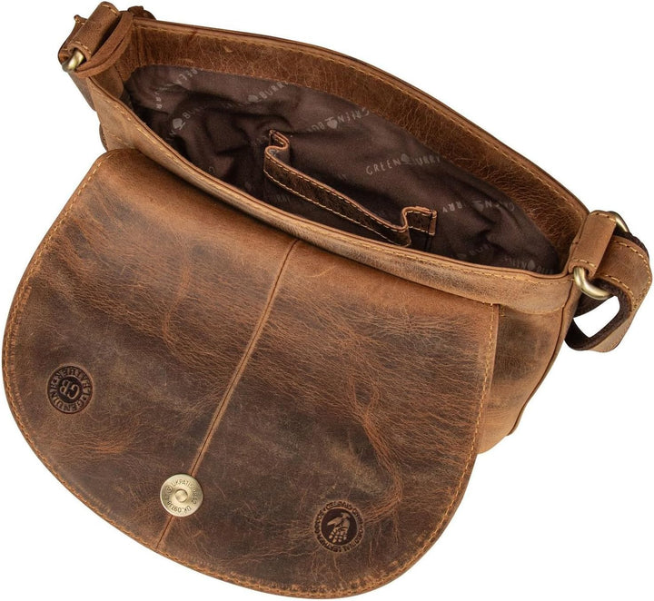 Greenburry Vintage Umhängetasche Leder 20 cm Braun, Braun