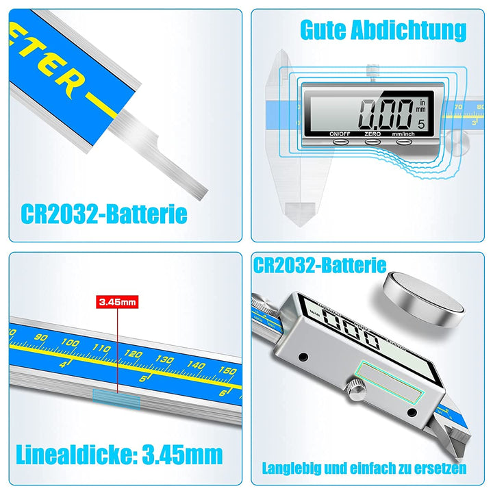 Digitale Schieblehre Industriequalität Orthland Messschieber Digital Messlehre 150mm Mit Gross Lcd P