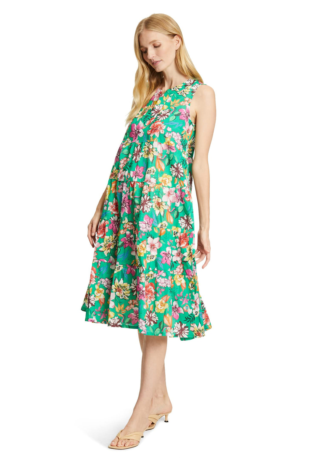 Damen Kleid, 34 Dark Green/Pink