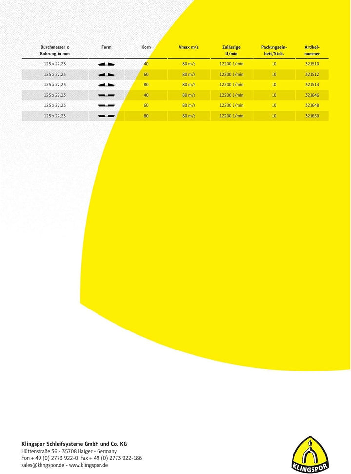 Klingspor 321512 SMT 324 EXTRA, Schleifmop Scheibe EXTRA, Verpackungseinheit 10, 125X22,23, 40 x for
