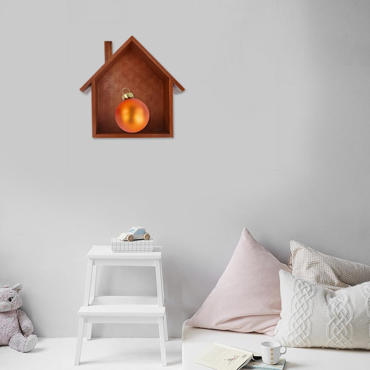 TOPBATHY Wandregal Hausform Holzregal Für Schlafzimmer Wohnzimmer Kinderzimmer Als Aufbewahrungshelf