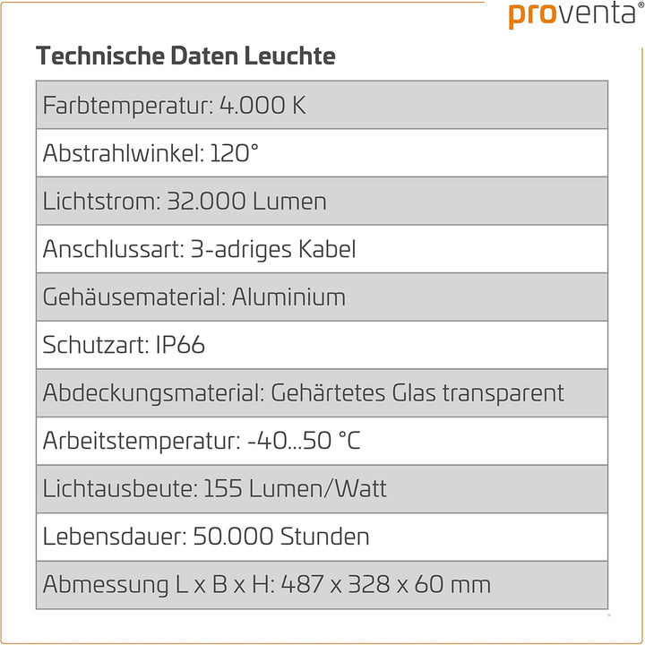 Proventa® CREE Aussen-LED-Strahler 200 Watt 32.000lm IP66 neutralweiss Korrosivität C4 5. 200w, 5. 2