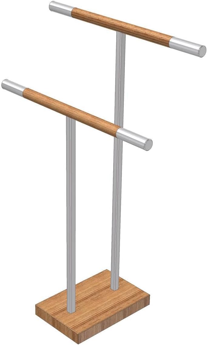 Handtuchständer | Eiche | Edelstahl | 90cm/70cm hoch, 58cm breit