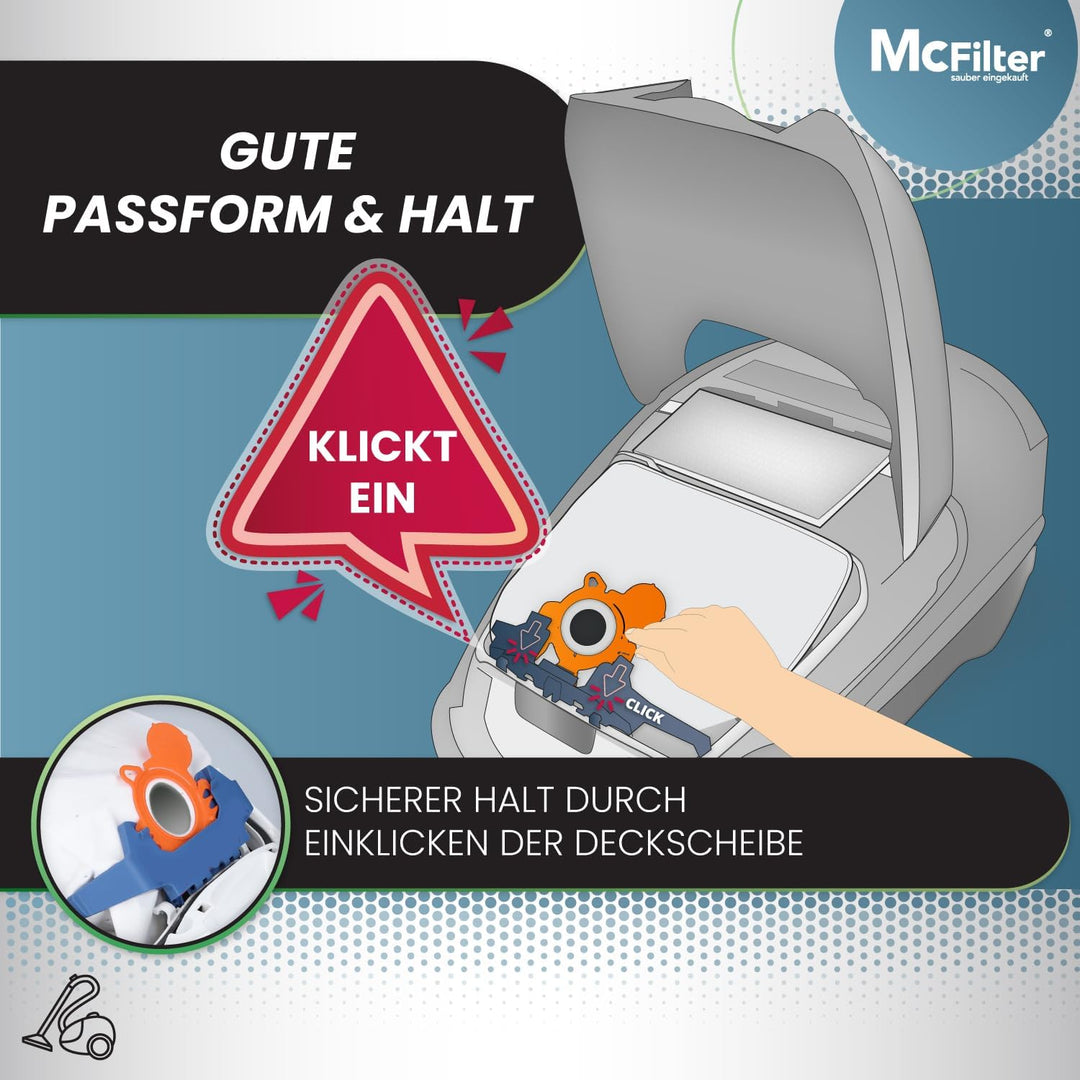 McFilter I 20 Staubsaugerbeutel geeignet für Swirl M40 I für Miele I M 40 I 5-lagiger Staubbeutel in