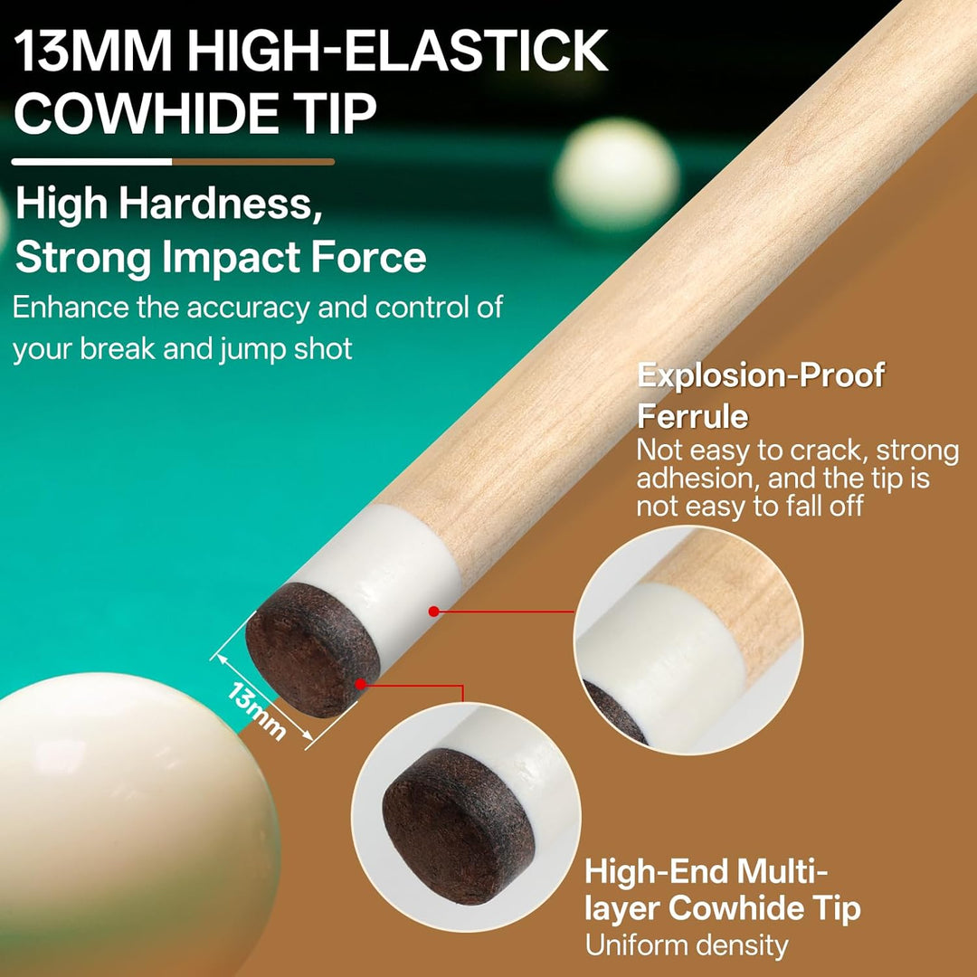 Kmise Billard Queue-Set, 147cm 18–21 oz Professionelles Billardqueue aus kanadischem Ahorn, Neuer ve