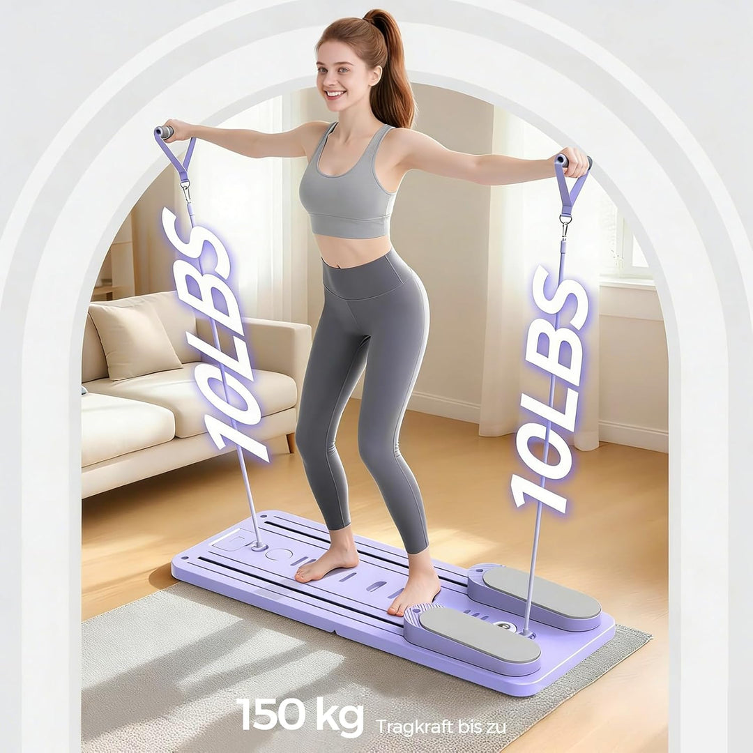 Pilates Board 2026 Upgraded, Multifunktionales Pilates Reformer Set für Zuhause, Faltbare Pilates Re