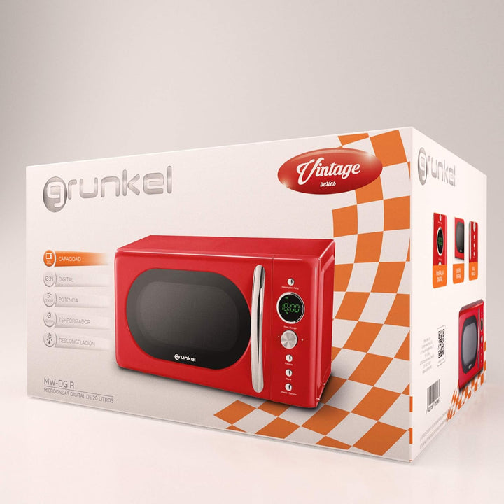 Grunkel MW-DG R - Microwave made of stainless steel Rot, Rot