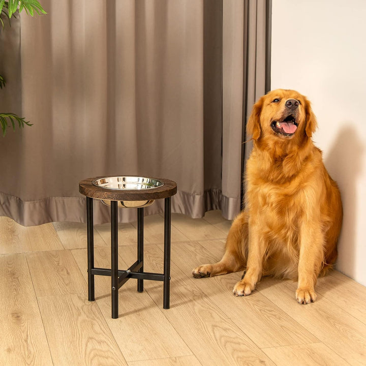 Yangbaga Hundenapf Grosse Hunde Hundenapf Edelstahl Napfhalter aus Holz mit langlebigen Metallbeinen