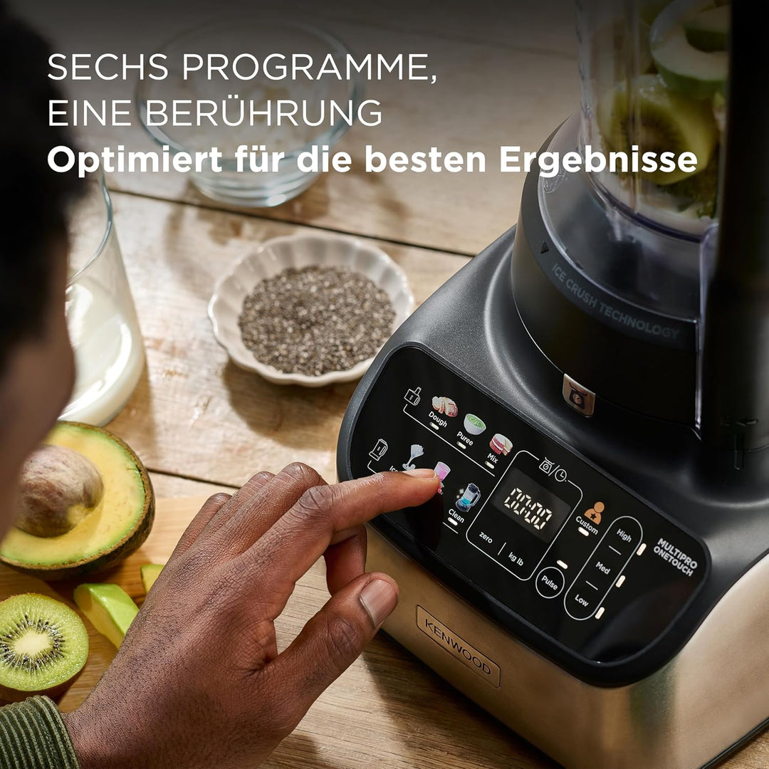 Kenwood MultiPro OneTouch FDM73.480SS Kompakt-Küchenmaschine & Standmixer, 6 Zubehörteile, 6 Automat