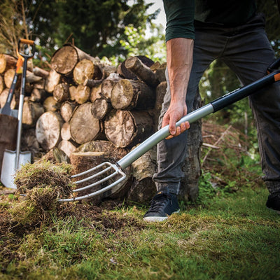 Fiskars Kompostgabel mit 4 Zinken, Länge: 120 cm, Qualitätsstahl-Zinken/Glasfaserverstärkter Kunstst