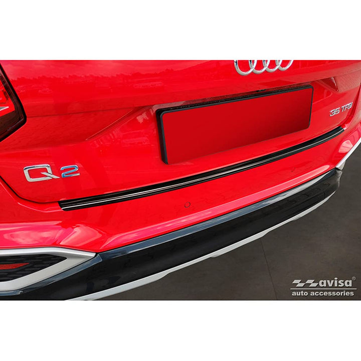 Avisa Schwarz Edelstahl Heckstossstangenschutz kompatibel mit Audi Q2 Facelift 2020-