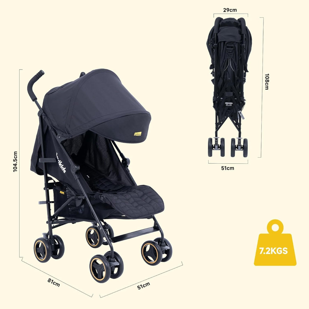 Jovikids Kinderwagen, Buggy Klein Zusammenklappbar mit Liegefunktion, Klappbar Reisebuggy bis 22kg I