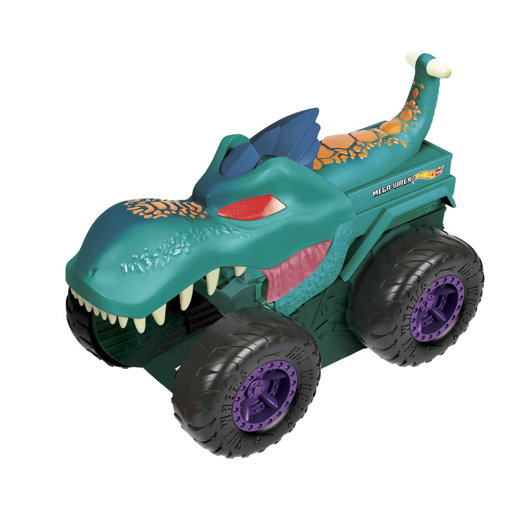 Hot Wheels Monstertruck Mega Wrex, 'frisst und verdaut' Hot Wheel Autos, mit Beleuchtung und Geräusc