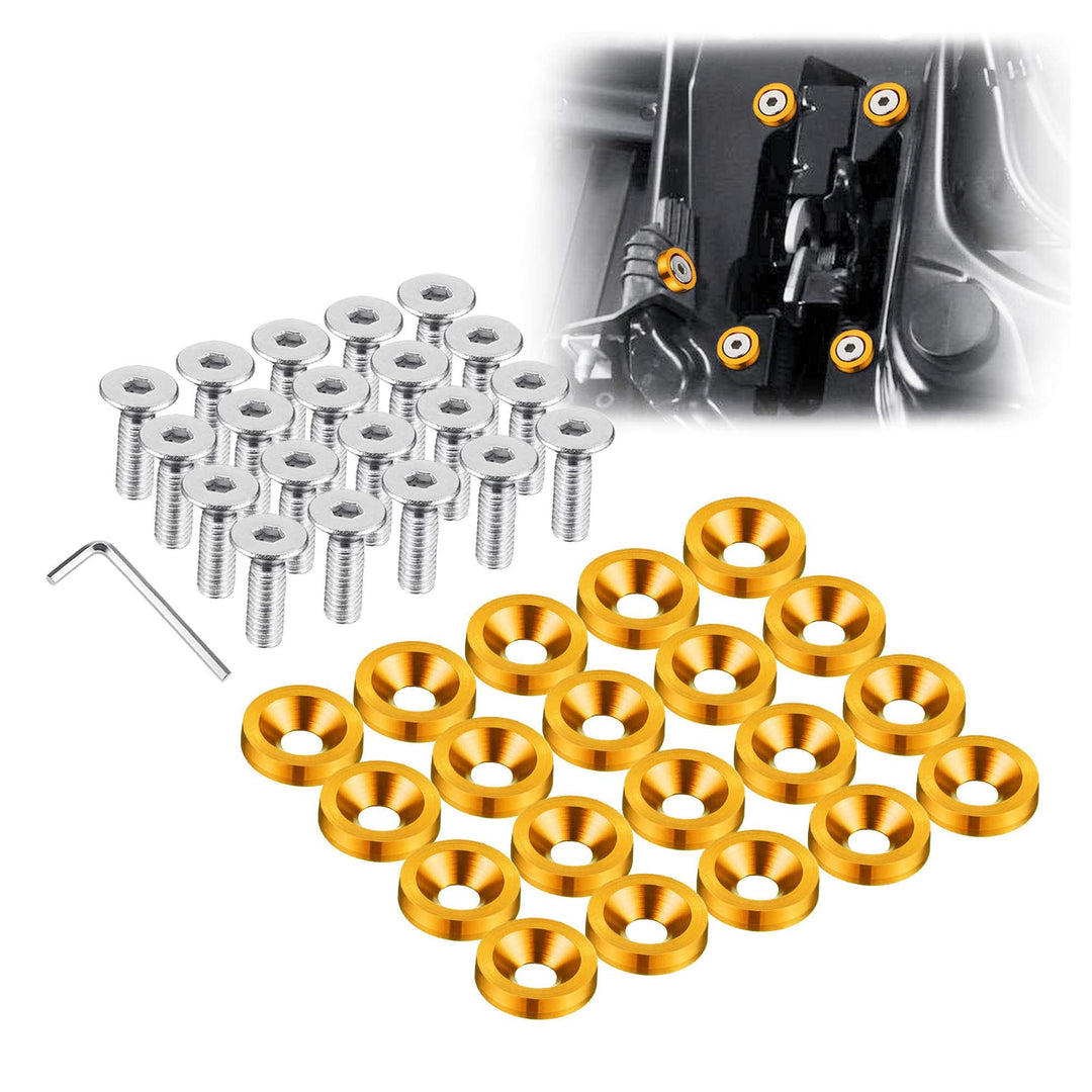 Enmoo 20 Stück Billet Aluminium Kotflügel Stossstange Unterlegscheibenbolzen Motor Bay Dress Up Fast