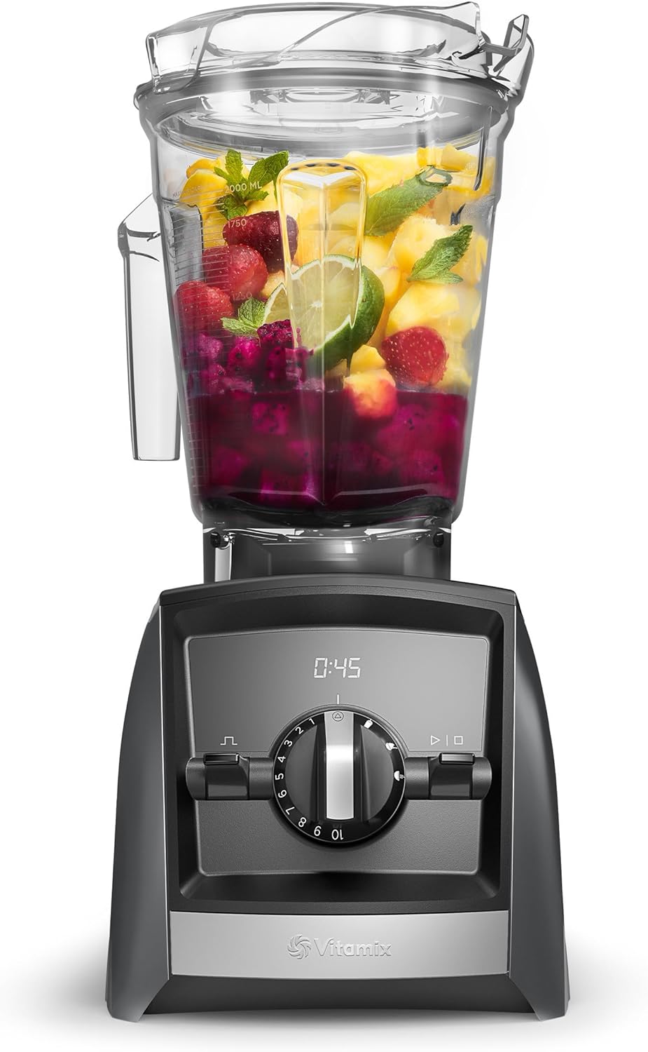 Vitamix A2500 Ascent Series Smart Blender, Profi-Qualität, 1,8 l, flacher Behälter, Schiefer Slate M