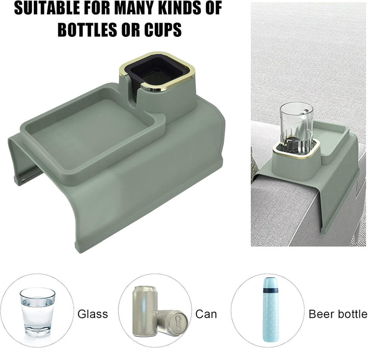 Qcwwy Sofa-Arm-Plattform, Couch-Arm-Getränkehalter, Sesselhalter, Stabiles Stahl-Silikon-Material So