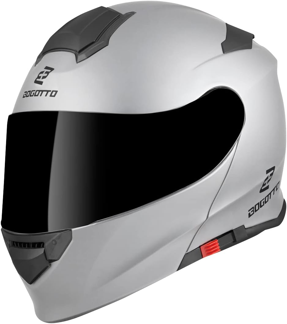 Bogotto V271 Motorrad Klapphelm (Silver,XS) XS Silber, XS Silber