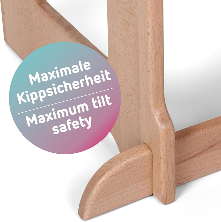 babybay Lernturm Littlefoot, maximale Kippsicherheit durch massives Buchenholz, Förderung der Motori