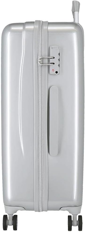 Disney 100 Mickey Joyful Mittelgrosser Koffer, Grau, 48 x 70 x 26 cm, starres ABS, integriertes TSA-
