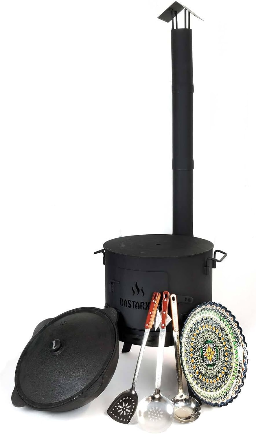 Ø40cm Uchag 2mm stahl Utschak-Ofen Adapter-Ringe Abzugsrohr 12L Kazan eben Kasan Utschag Feldküche F