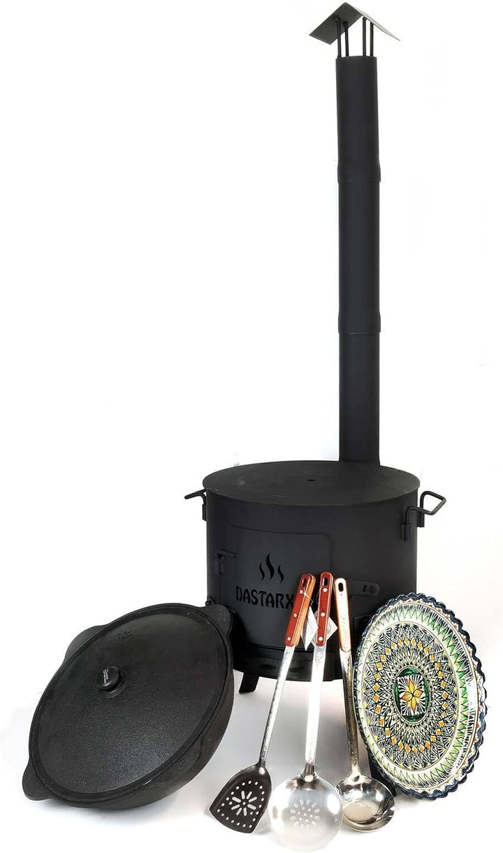 Ø40cm Uchag 2mm stahl Utschak-Ofen Adapter-Ringe Abzugsrohr 12L Kazan eben Kasan Utschag Feldküche F
