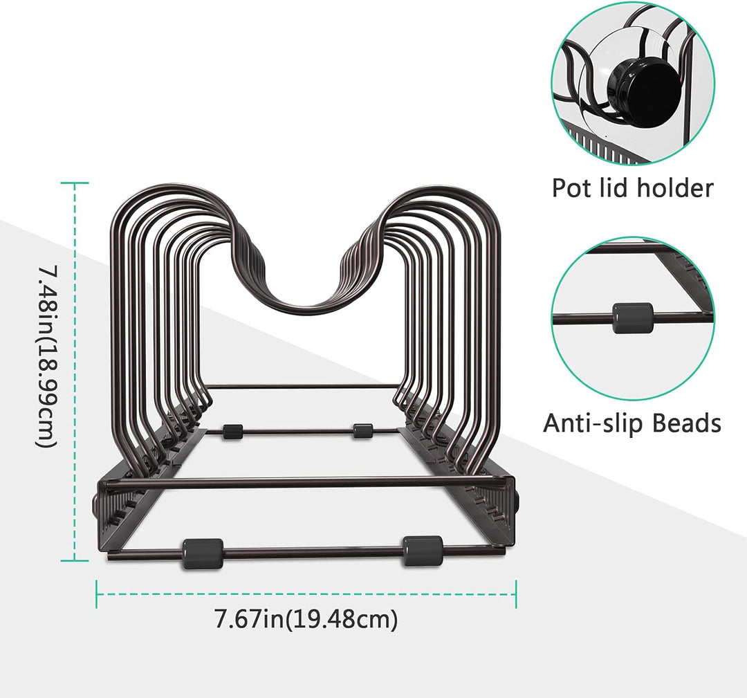 Puricon Deckel und Pfannenhalter Topfdeckelhalter Pfannen Aufbewahrung Topf Organizer Pan Rack für K