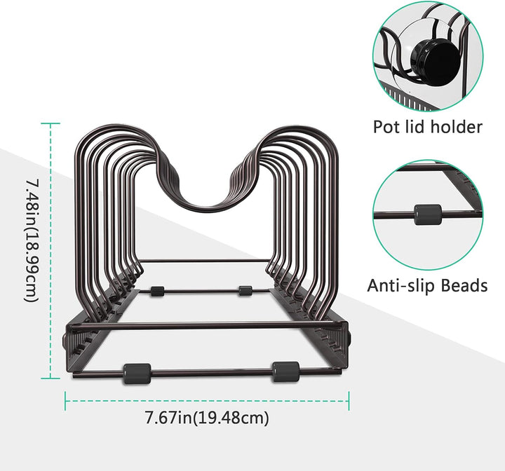 Puricon Deckel und Pfannenhalter Topfdeckelhalter Pfannen Aufbewahrung Topf Organizer Pan Rack für K