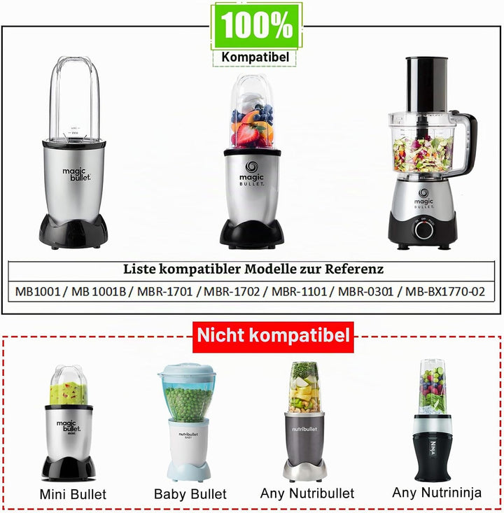 650ml Becher Entsafter Tassen Kompatibel mit Nutribullet Magic Bullet 200W Elektrischer Mixer - 22 U