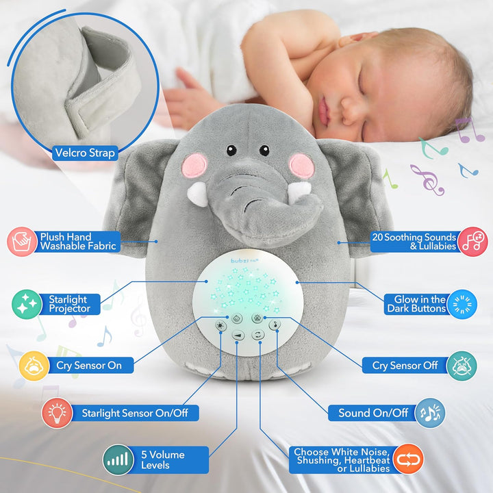 Spieluhr Baby Schrei-aktivierter Sensor Weisses Rauschen Spielzeug-Einschlafhilfe Babys-Elefant Soun