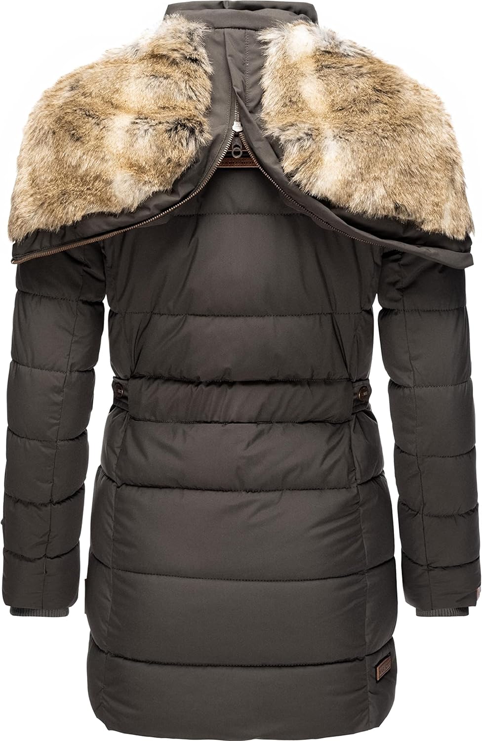 MARIKOO Damen Warmer Winter Steppmantel mit Kapuze Lieblings Jacke XS-XXL S Anthracite, S Anthracite