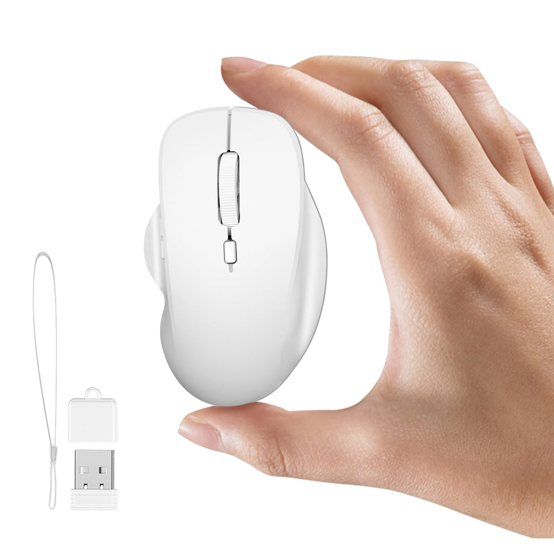 Uiosmuph Mini Bluetooth Maus kabellos, Leise Bluetooth Funkmaus (BT 5.0/5.1+2.4G), USB-C wiederaufla