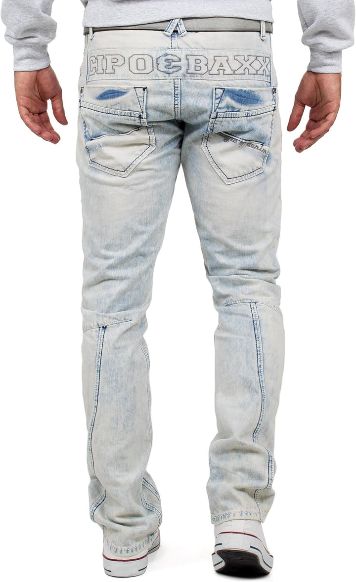 Cipo & Baxx Herren Jeans Hose Freizeit Hose Casual BANS Production 31W / 32L Hellblau - 36, 31W / 32