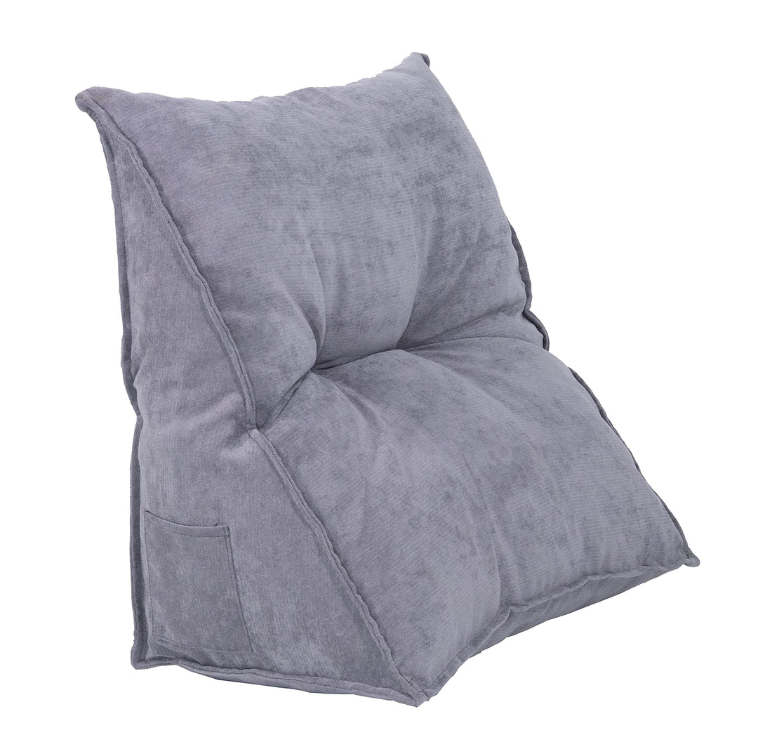 Meerweh Rückenkissen Keilkissen Palettenkissen, 48x30x48 cm, Cordstoff, flauschig, grau