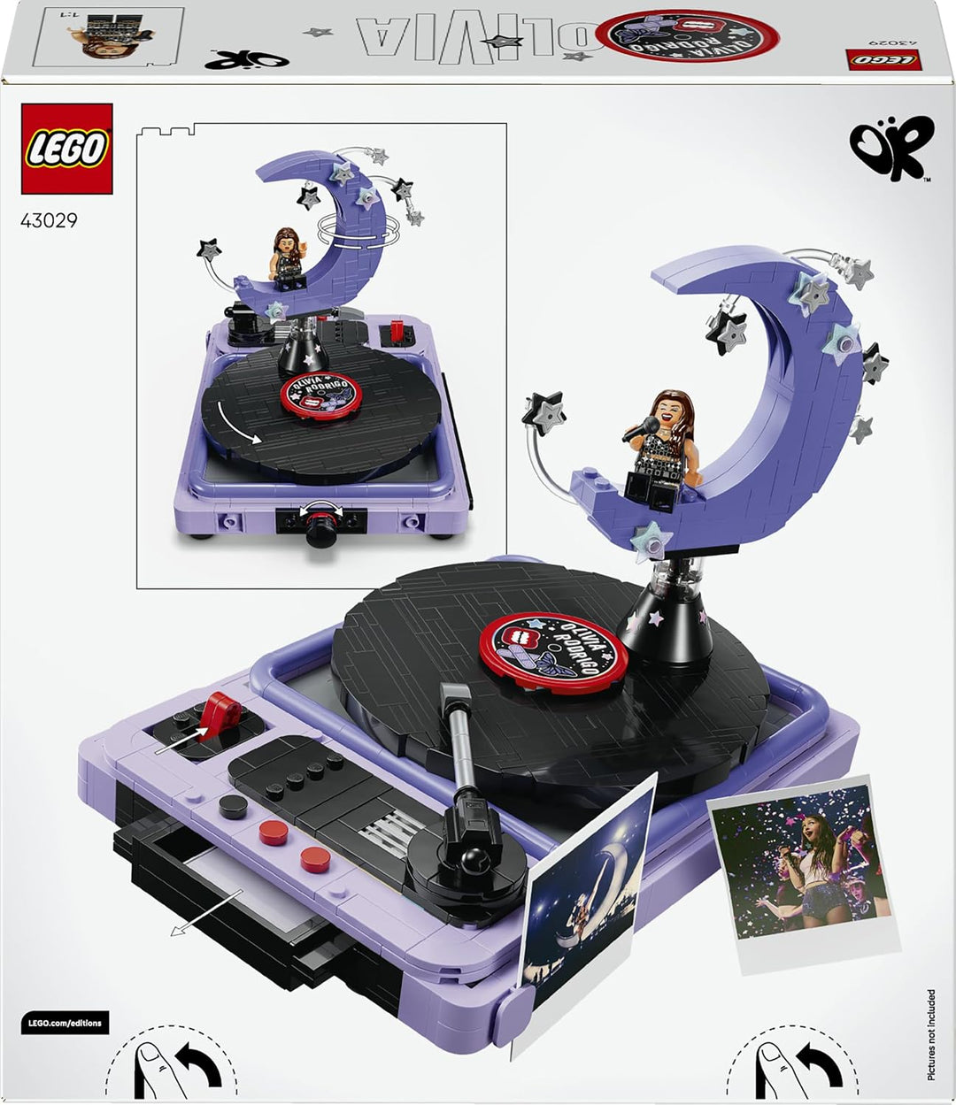 LEGO Editions Olivia Rodrigos Konzertmond - Spielzeug Plattenspieler, Schallplatte &amp; Minifigur - Mus