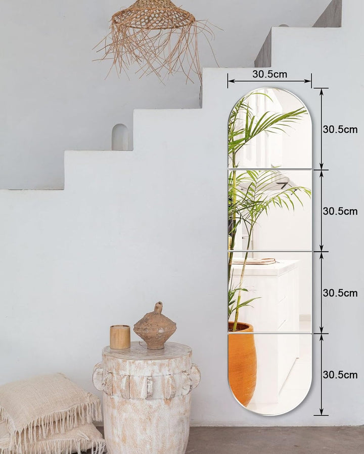 Selbstklebende Fliesenspiegel Glas HD DIY Wandspiegel Klebespiegel 4 Stück Spiegel zum Aufkleben Tür