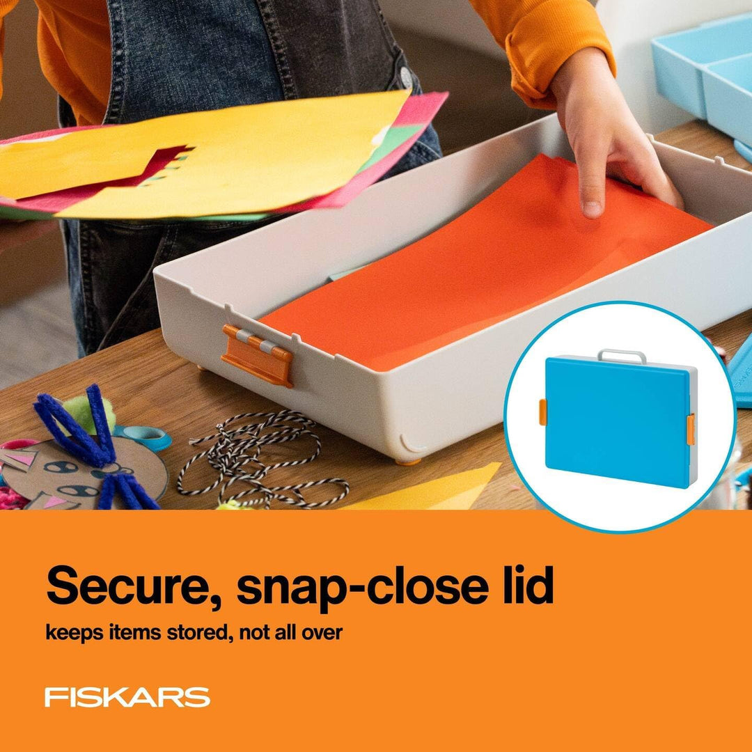 Fiskars Kreativ-Toolbox für Kinder ab 5 Jahren, Mobile Bastelwerkstatt für kleine Künstler*innen, Au