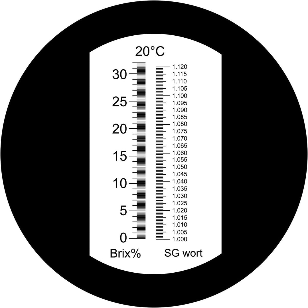 Refraktometer Bier Würze Refraktometer, Dual-Skala - SG 1,000–1,120 und Brix 0–32% für Bierwürze SG